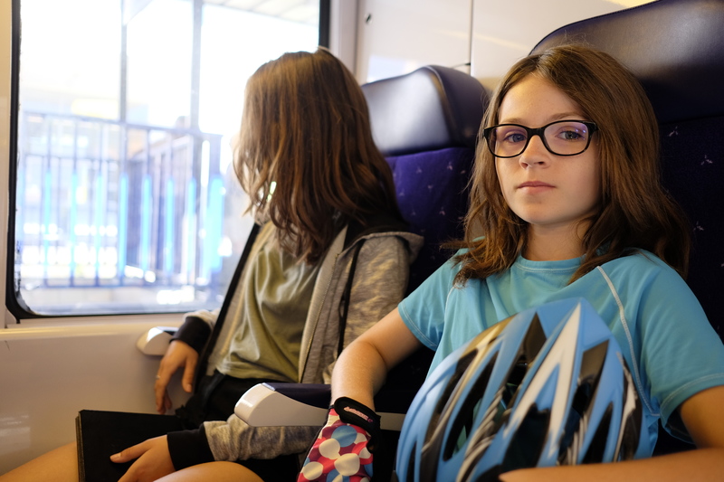 Dans le TER pour Lyon. Il n'a pas été facile de monter les vélos dans le train