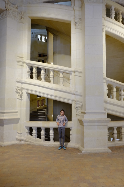 Le fameux escalier à double hélice