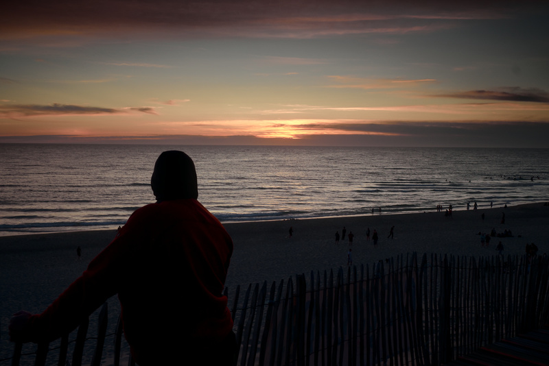 Couché de soleil à Carcan-Plage avant de rejoindre nos tentes